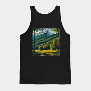 Towering Forest Hill at the Turn of Autumn Tank Top